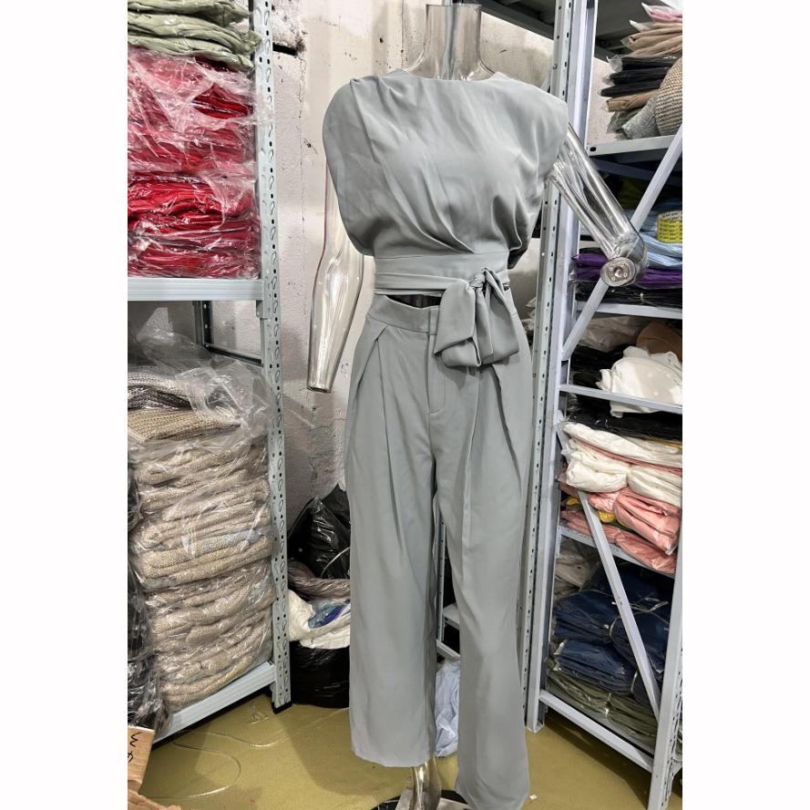 Summer Fashion European American Style Elegant Wide Leg Pants Two Piece Suit