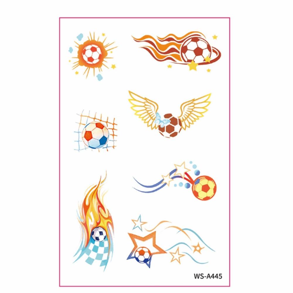 

Gradient Soccer Them Temporary Tattoos Cartoon Body Stickers Temporary Makeup Tattoos Birthday Style 5