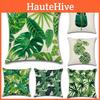 Premium 18'' Green Tropical Plant Pillow Case Cotton Sofa Cushion Cover For Elegant Dcor