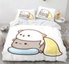 Peach Cat Bedding Quilt Cover Set 3Pcs Bedding Set Goma Cute Cats Duvet Cover Infantil Bedclothes Single Double Queen King Size