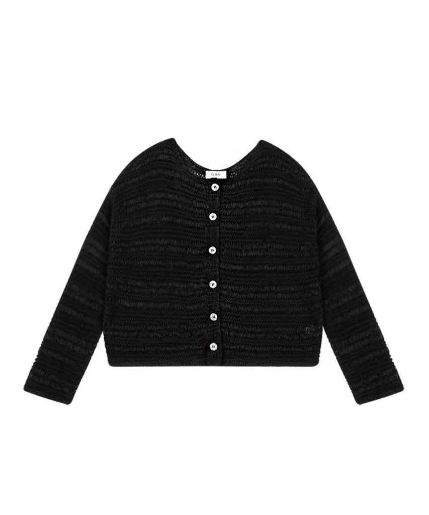 Vleti Two-Way Loose Fit Knit Cardigan (Black)