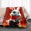 3D Cartoon rabbit pattern printed blanket for living room bedroom home decor children's room bed blanket picnic blankets Luxury