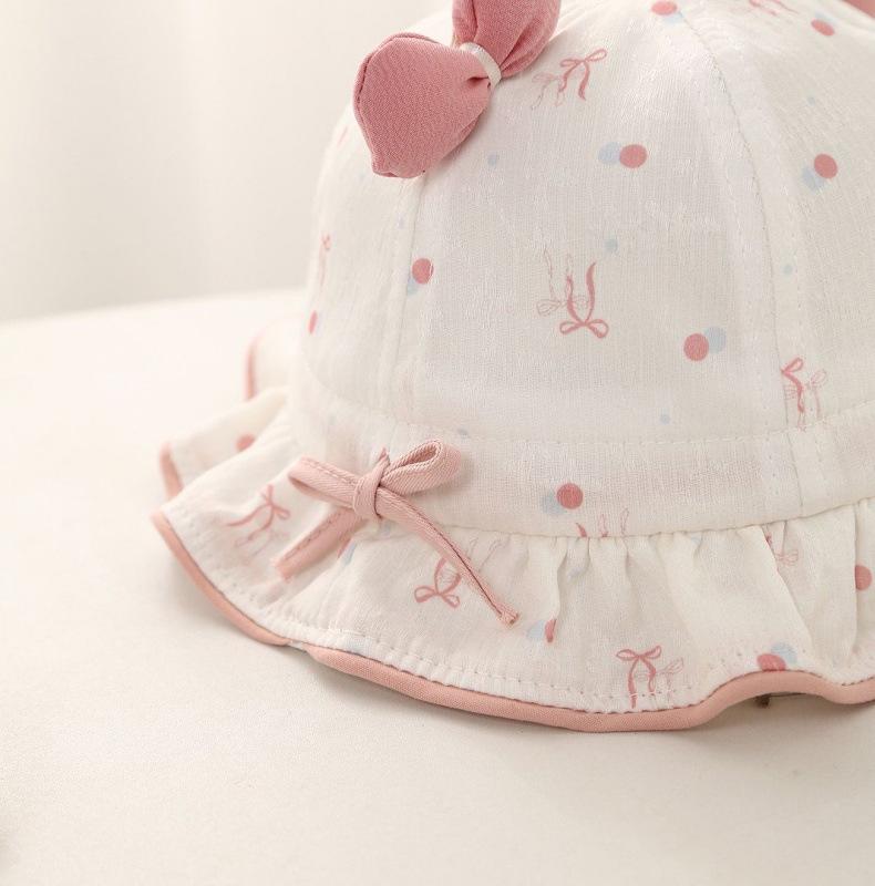 Spring Cute Princess Baby Girl Bucket Hat with Sun Protection for Infants and Toddlers