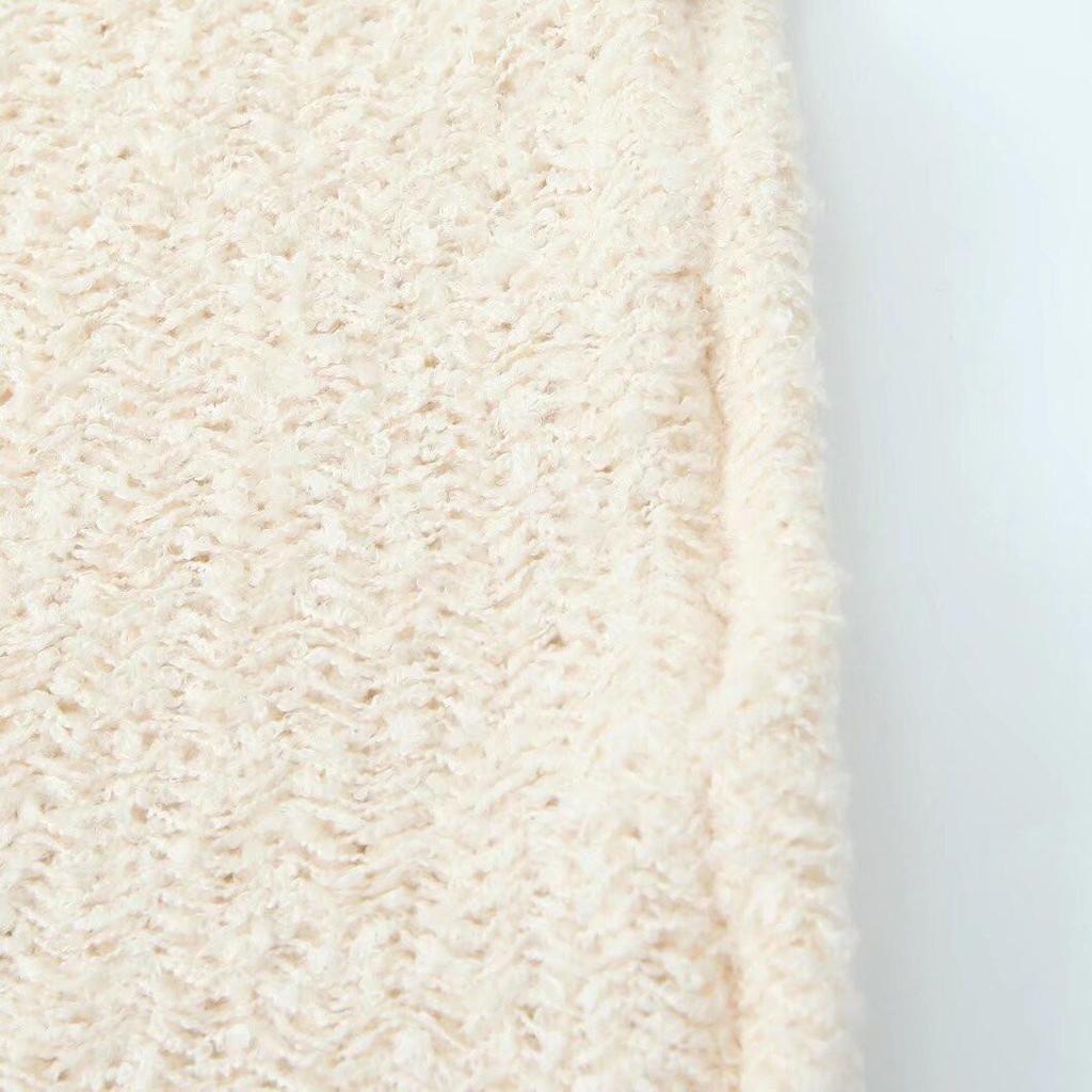 Spring 2025 Sweet Bow Brooch Transparent Knit Top for Women