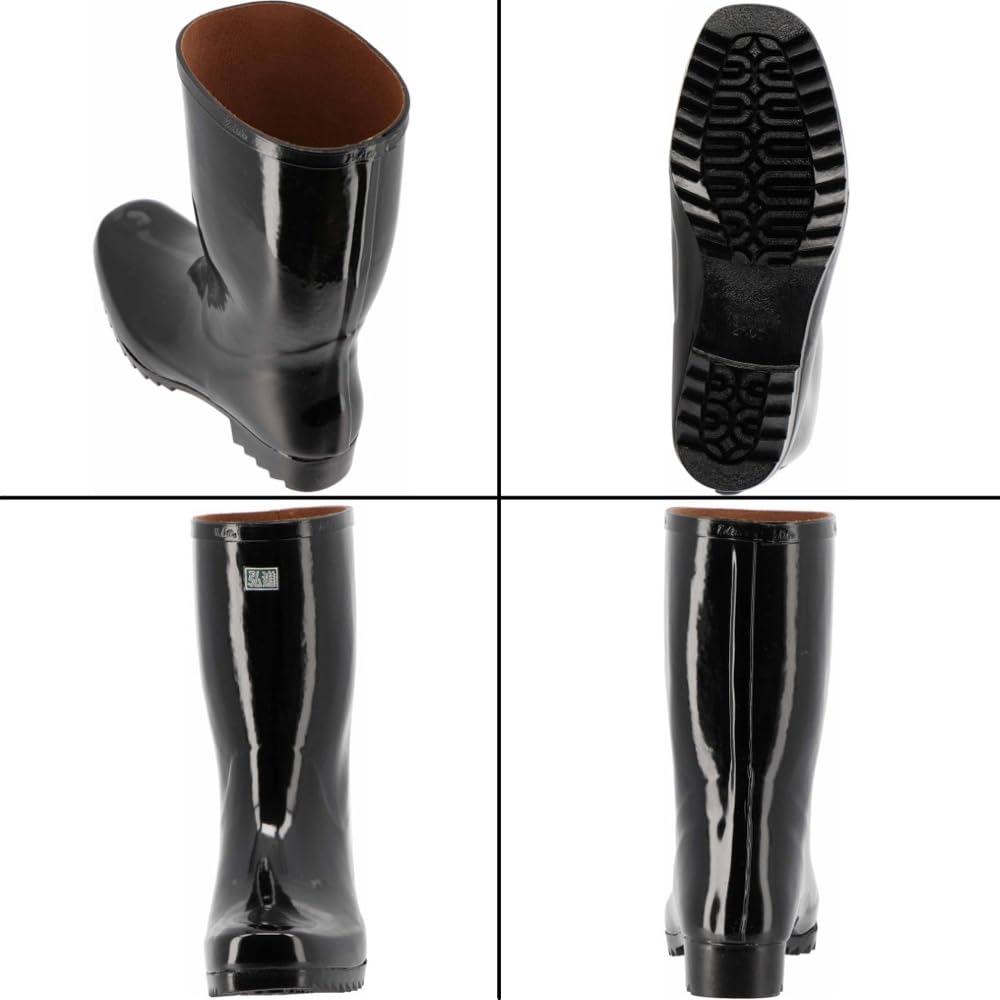 2E [Koshin Rubber] Men's Boots, Half-length, Black, 30.0 Cm,