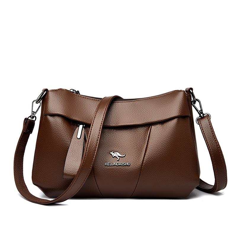 High Quality Pu Leather Shoulder Crossbody Bags for Women Mother 2025 Luxury Handbags Women Messenger Hand Bag Two Layers Tote
