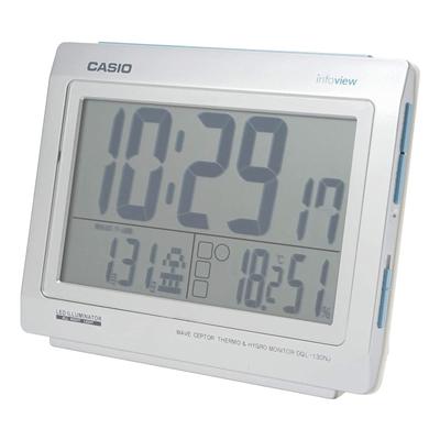 Alarm Clock Radio Silver Digital Always On Living Environment Temperature Humidity Calendar Display DQL-130NJ-8JF