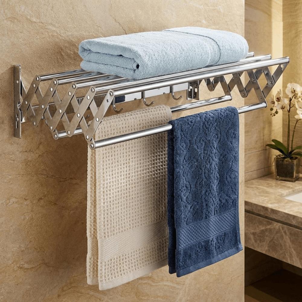 Stainless Steel Retractable Laundry Drying Rack Large Capacity Laundry Organizer Balcony