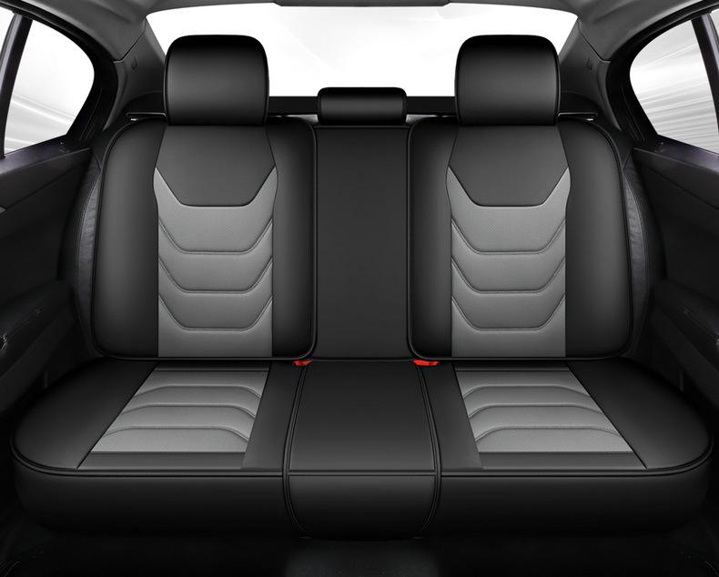 Universal All-Season Five-Seat Leather Car Seat Cover – Full Coverage, Wear-Resistant, Durable, No Removal Needed.
