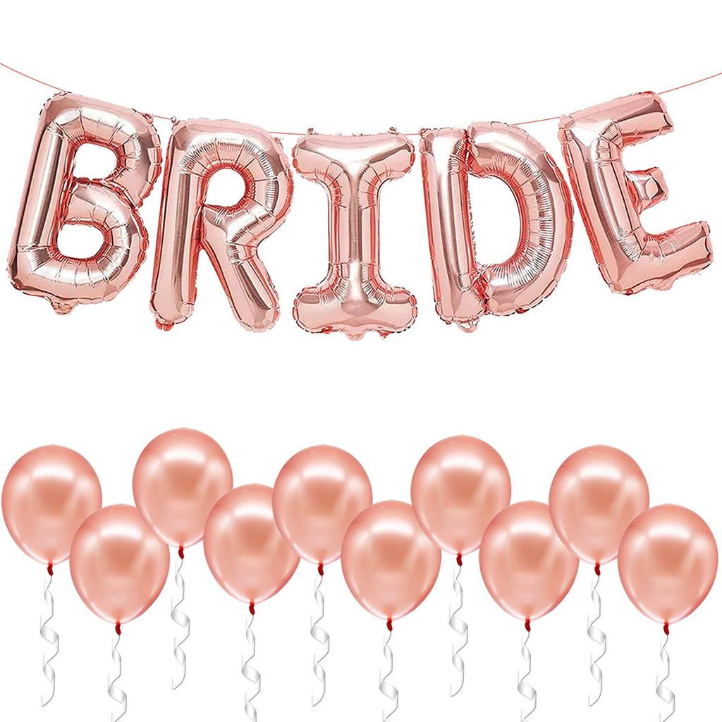 Bride Balloons Rose Gold Set Bride Balloons Bachelorette Party Decorations Rose Gold Bridal Shower Decorations, Bachelorette Balloon