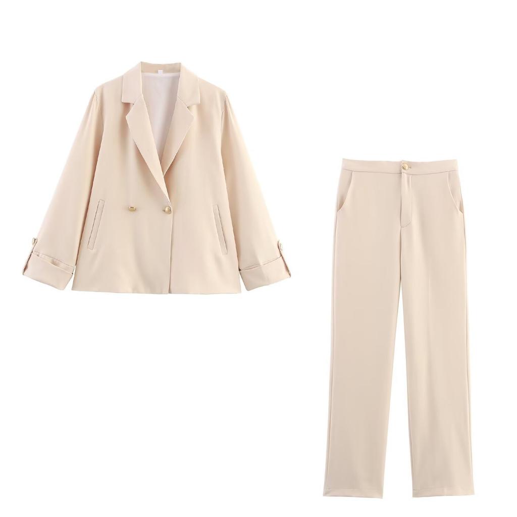 European and American French women's casual suit two-piece set