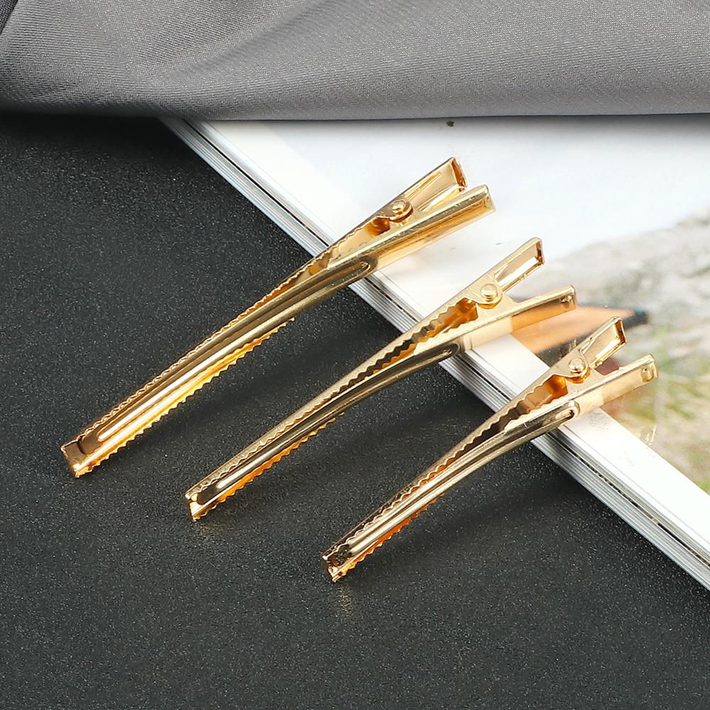 50PCS/Set 6/7/8cm Golden High Quality Hair Clips For DIY Jewelry Hair Styling Metal Tools Alligator Hairpin Headwear Accessories