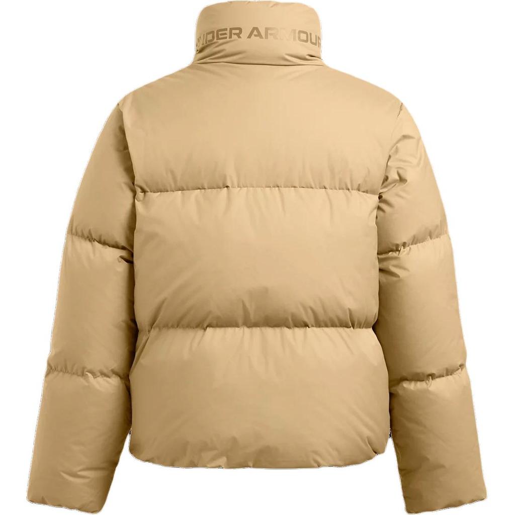 Under Armour UA Limitless Solid Color Stand Collar Comfortable Soft Jacket Down Coat Women Jackets Camel-Brown 1384648-263