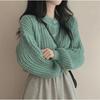 WTEMPO Women's Knitted Sweater Women's Simple Style Solid Color Pullover Knitted Sweater