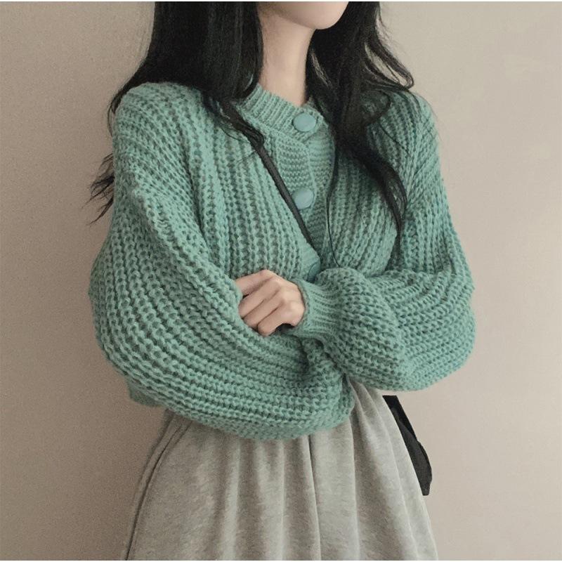 WTEMPO Women's Knitted Sweater Women's Simple Style Solid Color Pullover Knitted Sweater