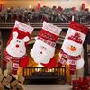 Christmas Theme Stocking Knitted Present Bag for Kids Santa/Snowman/Elk Christmas Socks Festival Mantels Accessory