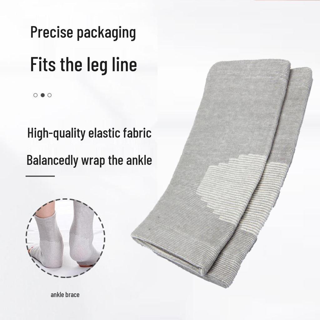 Bamboo Charcoal Knitted Ankle Support with Four-Way Stretch, Anti-Slip, Anti-Sprain, Lightweight, and Warmth.