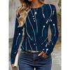 Women's T-shirt 3D Printing Green Plant Print Fashion Long Sleeve Round Neck Regular Top Holiday Weekend Spring and Autumn Y2K