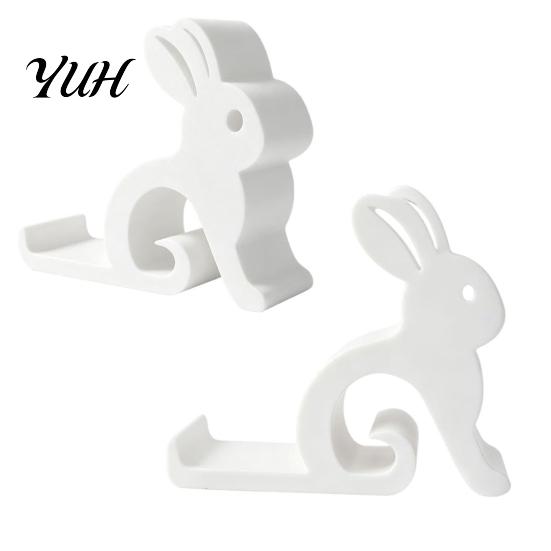 Cute Rabbit Phone Holder Holder, 3D Printed Cell Stand, Bunny Unique Gift for Her Shape Mobile Universal Hands-Free Desktop Mount Smartphones