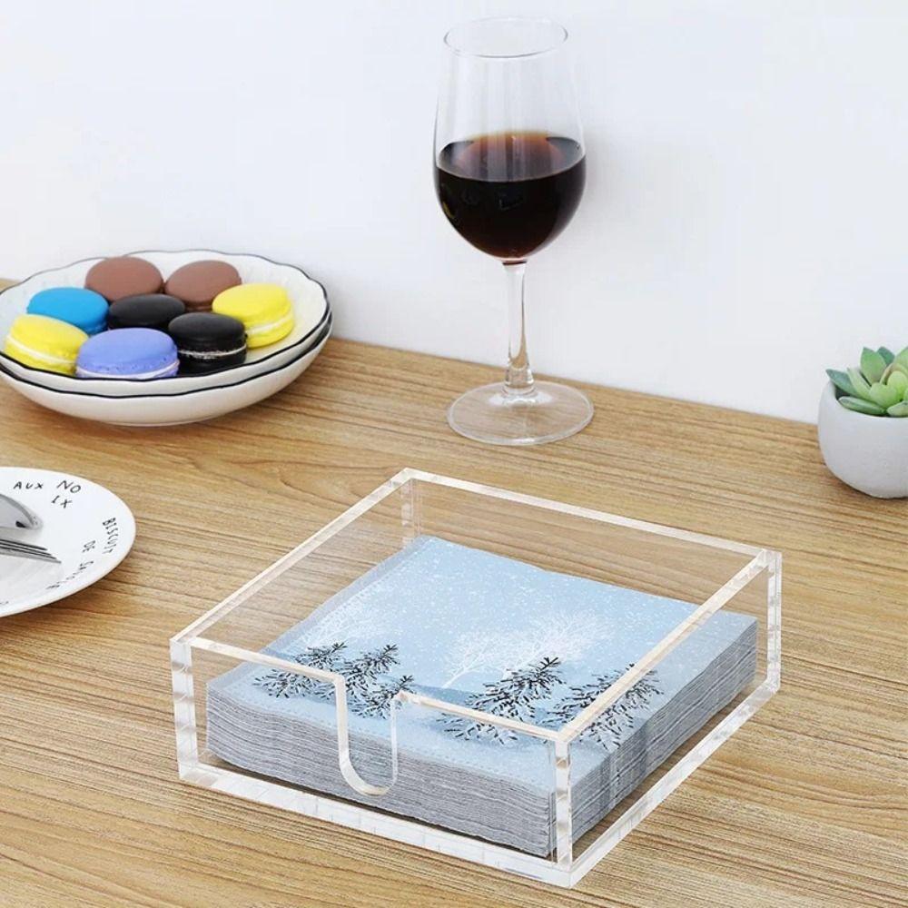 Transparent Tissue Box Acrylic Guest Towel Holder Tissue Paper Dispenser Case  Bathroom