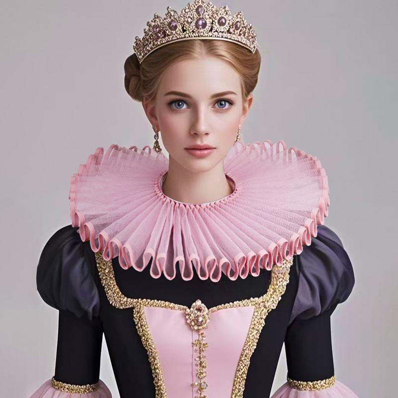 Colorful Exaggerated Ralph Collar Clown Costume Cosplay Collar Detachable Neck Ruffle Fake Collar Performance Props