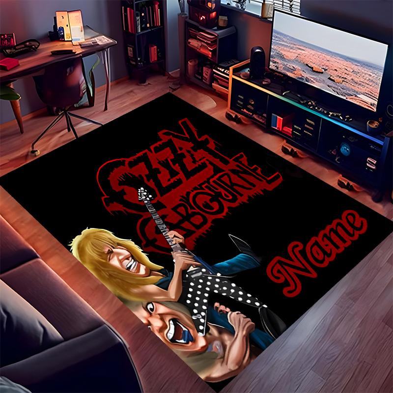 Custom Personalization Rock Ozzy Osbourne Print Area Rug - Soft, Washable Non-Slip Indoor Mat,Living Room,Home&Office Decorative Rug