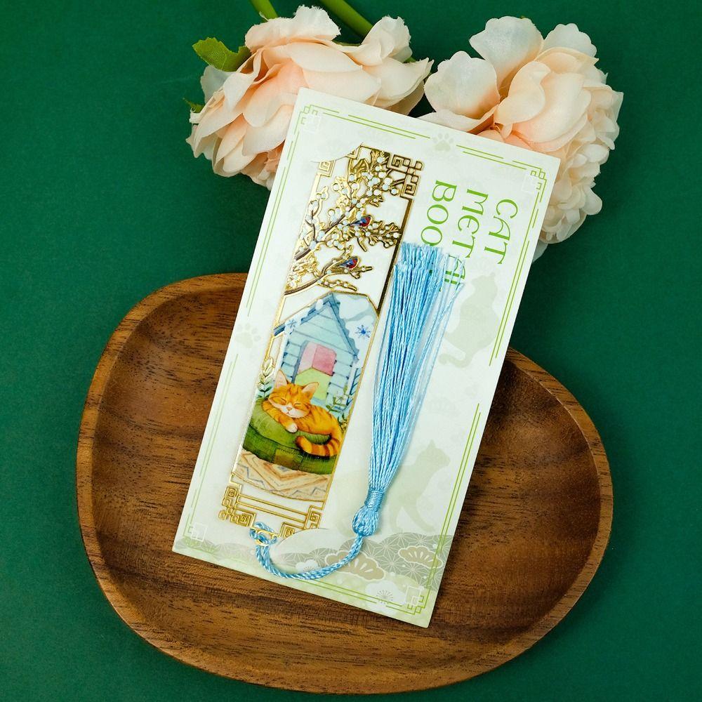 Metal Metal Hollow Bookmark With Tassel Book Page Marker Creative Book Page Holder Book Lovers