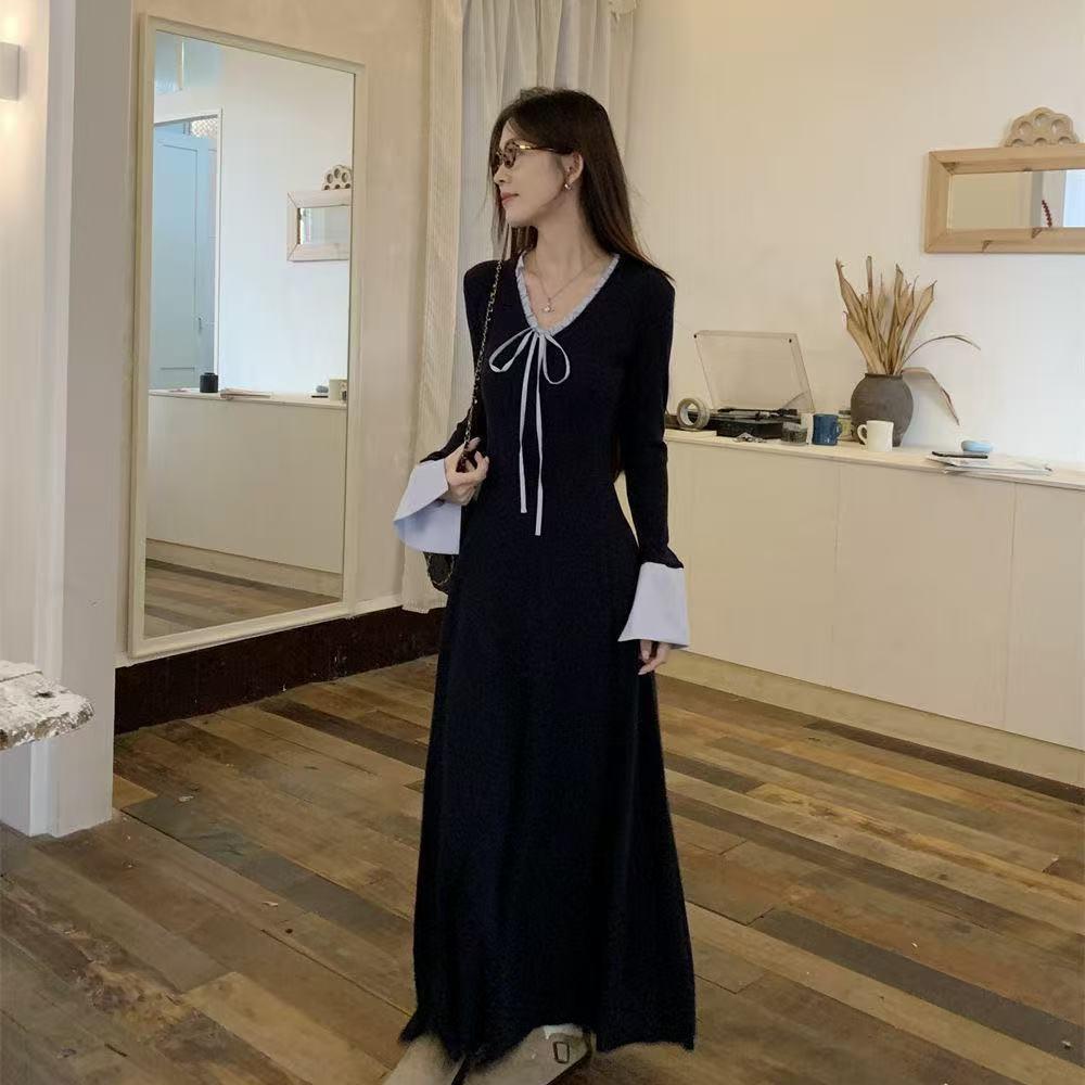 Korean college style dress, children's temperament is loose, full waist, soft waxy, skin-friendly base, long dress inside