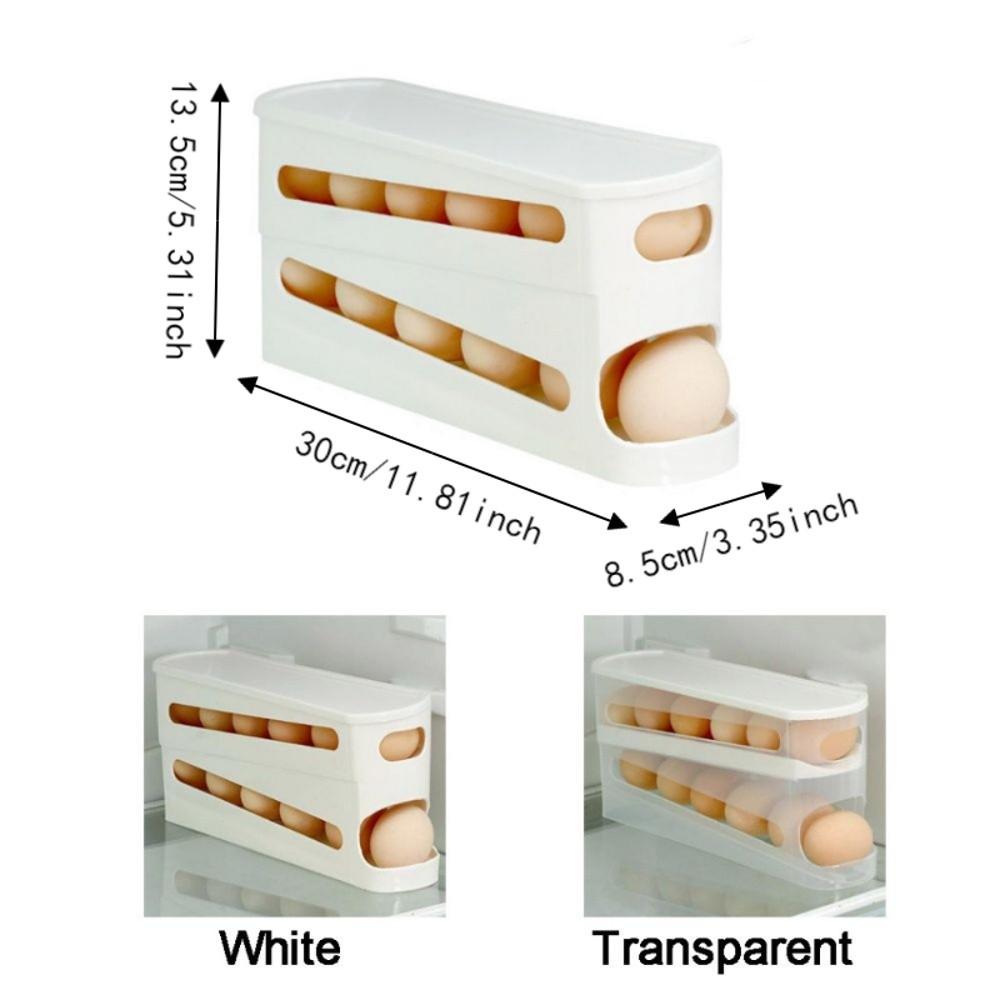 Large Capacity Double Layer Egg Storage Box Plastic Rolling Egg Holder Egg Storage