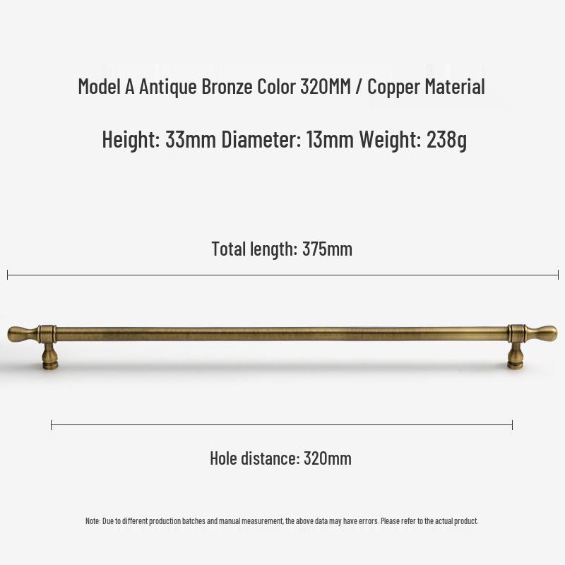 Bronze Brass Pull Handle: New Chinese Style Cabinet, Wardrobe & Drawer Retro Door Handle