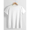 European Sizes Women's White Oversized T-Shirt with Multicolor Dripping Stripe Print - Short Sleeve Round Neck Casual Summer Top
