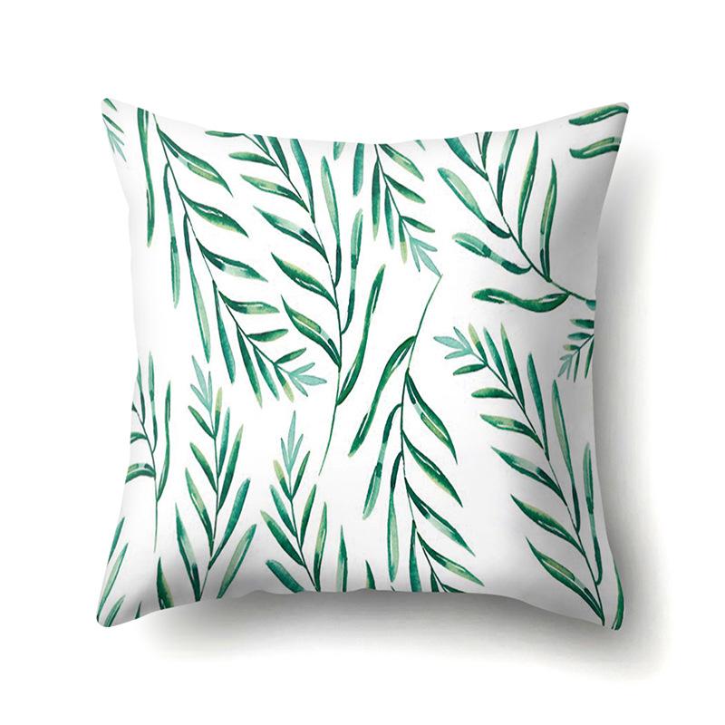 Polyester Pillowcase Nordic Plant Ins Style Flower Print Peach Leather Velvet Pillowcase