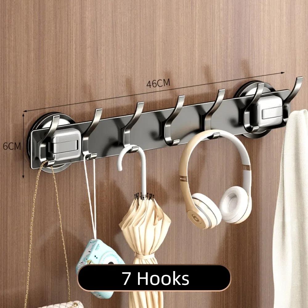

Сильный несущий груз за дверным крючком настенный держатель для одежды для хранения гаджетов для ванной комнаты 7 Hooks