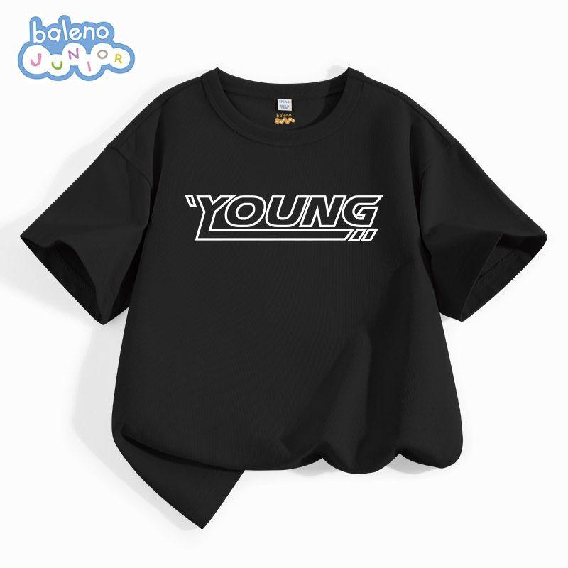 Baleno Kids Boys' Short-Sleeve T-Shirt Summer Children's White Pure Cotton Half-Sleeve Thin Sports Clothing for Older Kids