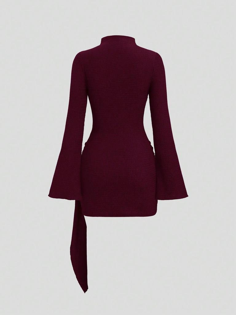 Women's Spring 2026 Slimming Knit Texture Solid Color Dress
