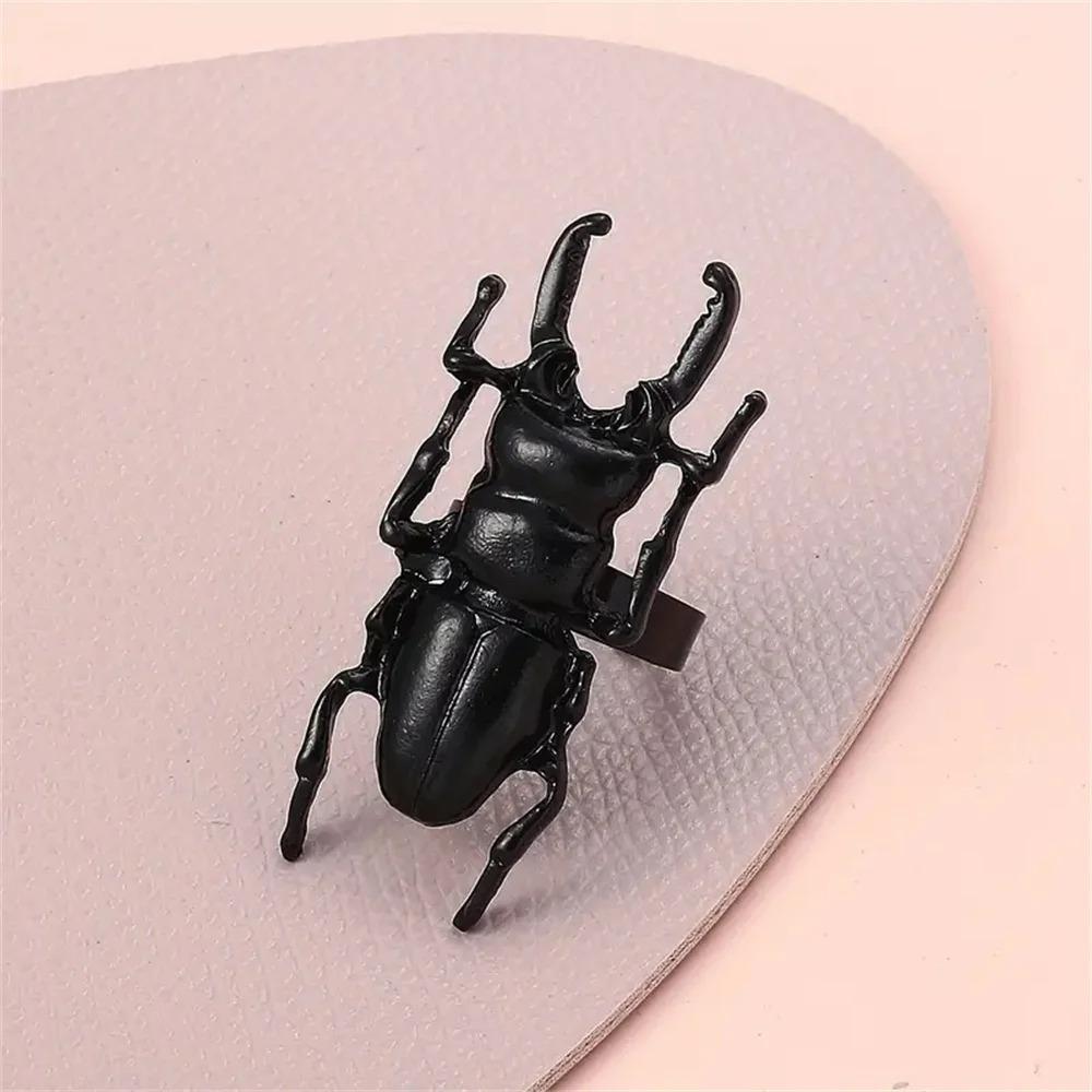 Retro Punk Beetles Creativity Vintage Ring Halloween Metal Opening Adjustable Party Decoration Fashion Adult Jewelry Accessories