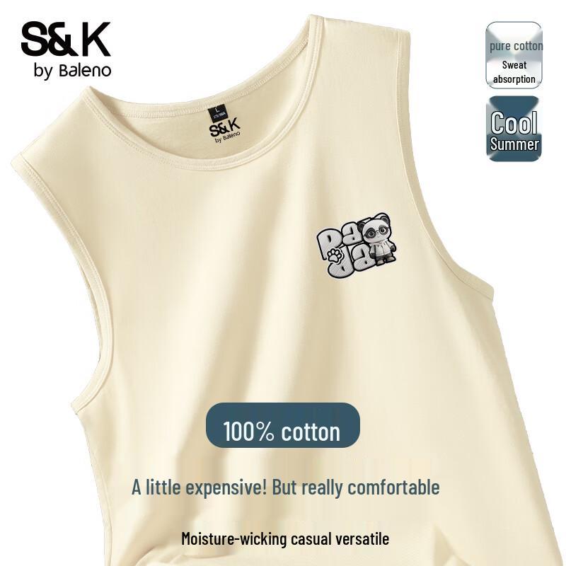 Baleno S&K Panda Graphic Cotton Tank Top XXL