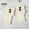 Buttoned Leg Cuffs Women Warmers Knitted Gaiters with Buttons Warm Boot Cuff Sock Jacquard Girl Short for Autumn Winter Daily Outings Street