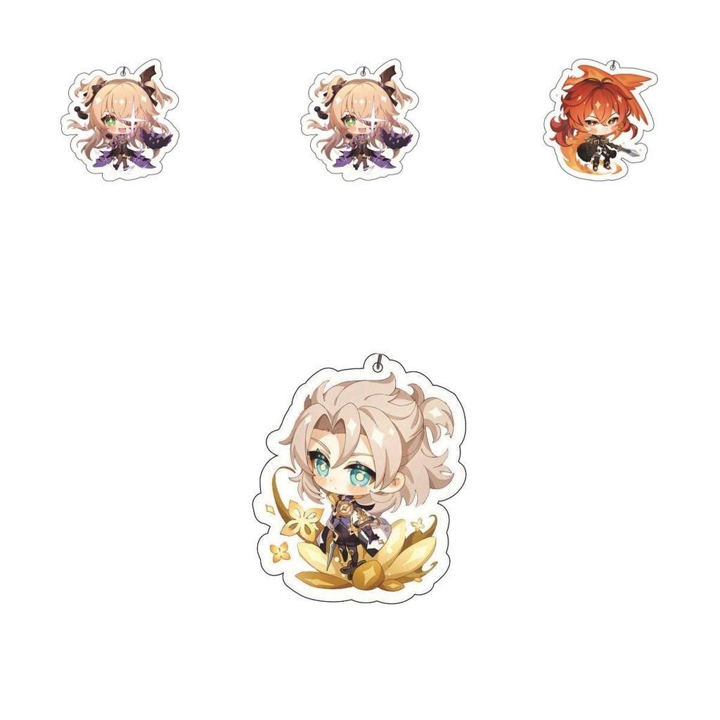 Original Genshin Impact Game Character Cover Acrylic Cute Keychain Charm For Fans