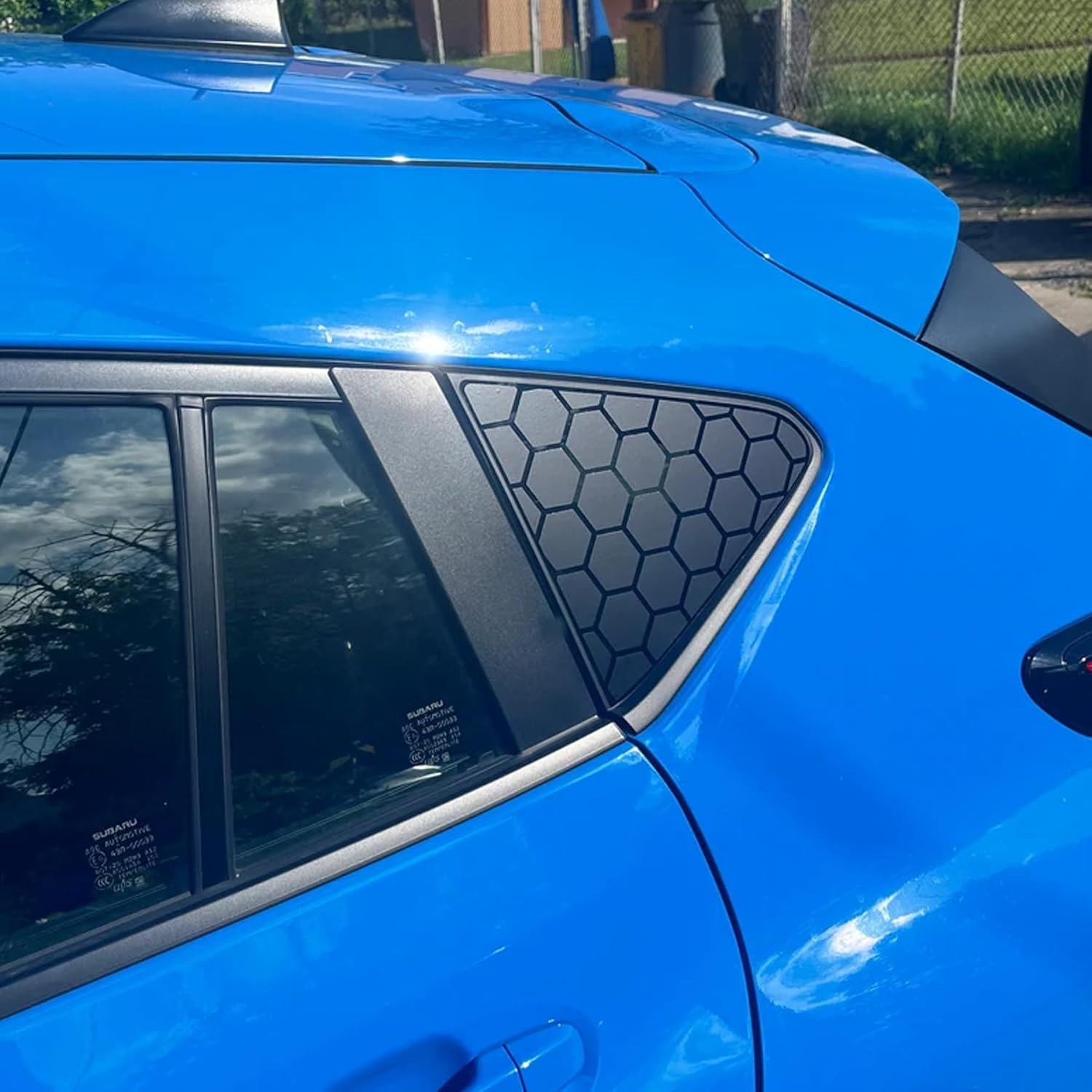 2PCS 42x95cm Universal Rear Side Window Honeycomb Decal Stickers, Matte Black Vinyl Truck SUV Car Window Graphics, Universal Fit Exterior Accessories