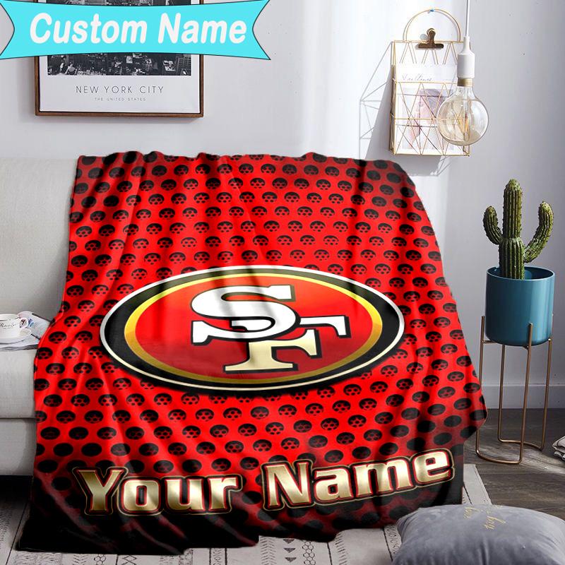 Custom Name Blanket Faithful 49ers football Blanket Bedding Blanket for Travel, Camping, Living Rooms, Offices, Sofas, Fan Christmas gift