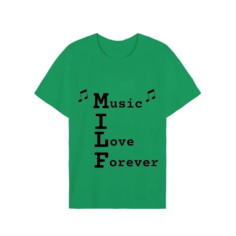 2023 Men's T-shirt MILF Music I Love Forever Short Sleeve Men's Loose T-shirt Men's Top Brand New Brand Men T-shirt Short Sleeve