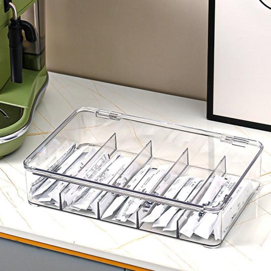 5 Compartments Glasses Storage Design Dustproof Eyewear Small Items Organizer Sunglasses Box Transparent Desktop Storage Box