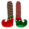 Elastic Felt Pads for Chairs 4 Pcs Christmas Table Chair Leg Covers, Striped Elf Furniture Protectors Scratch Prevention Socks, Floor