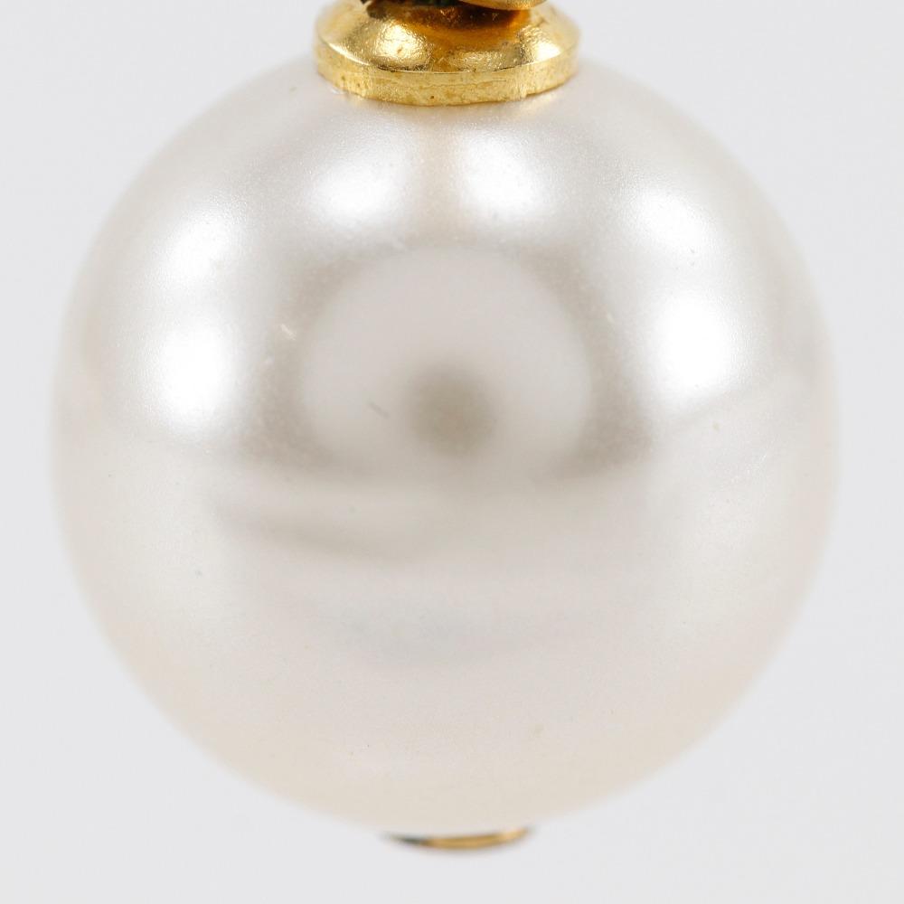 Chanel COCO Mark Piercing Creolen Vergoldet/Kunstperle 5,8g Damen Gebraucht