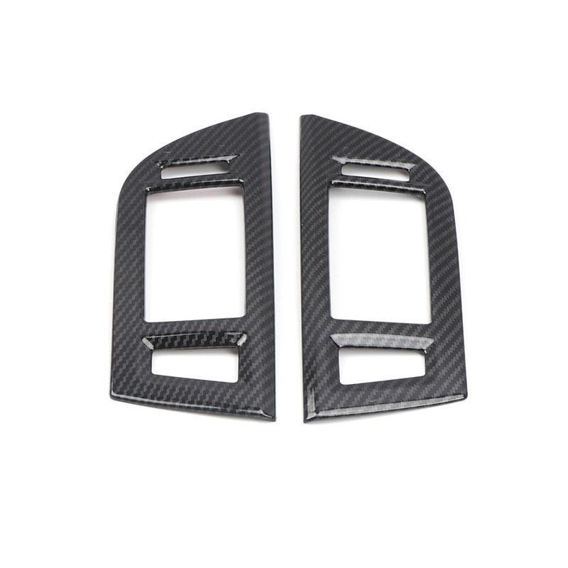 For Mitsubishi Pajero 2007- ABS Carbon Fiber Texture Car Center Console Air Conditioning Air Vents Outlet Frame Cover Trim