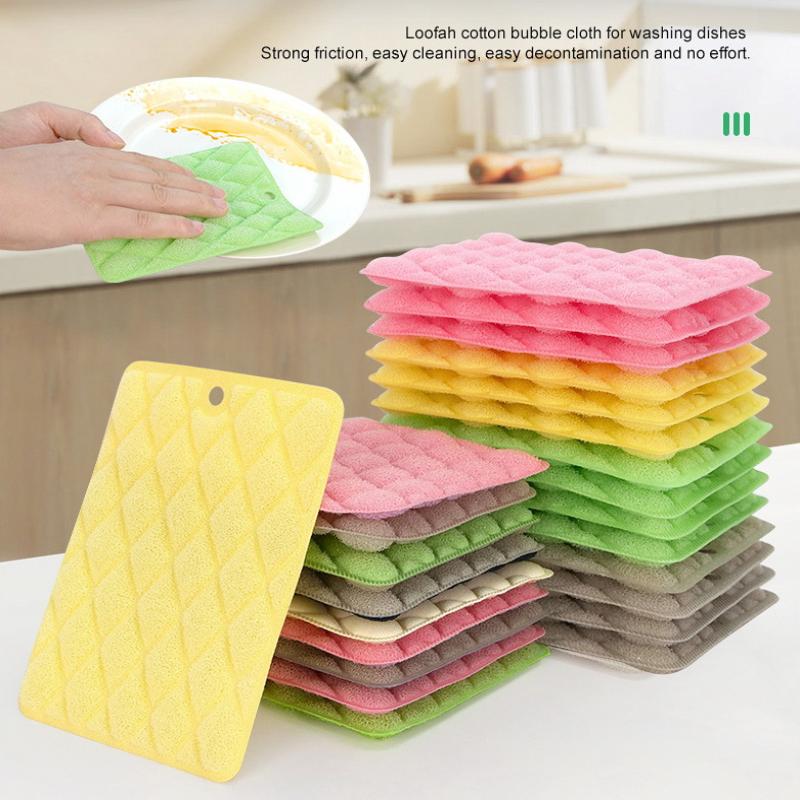 10Pcs Kitchen Towels Dishcloths Thick Kitchen Daily Dish Towel Absorbent Non-Stick Oil Cleaning Cloth Kitchen Cleaning Tools