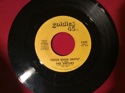 7inch Record VIRTUES - Guitar Boogie Shuffle / Guitar In O D2453 Goldies 45 1973 Canada Rock Used