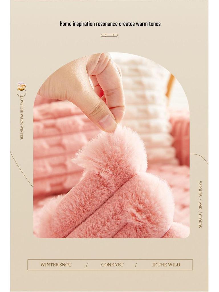 Exclusive Plush Rabbit Fur Sofa Cushion: Autumn/Winter Non-Slip Thickened Seat Cover