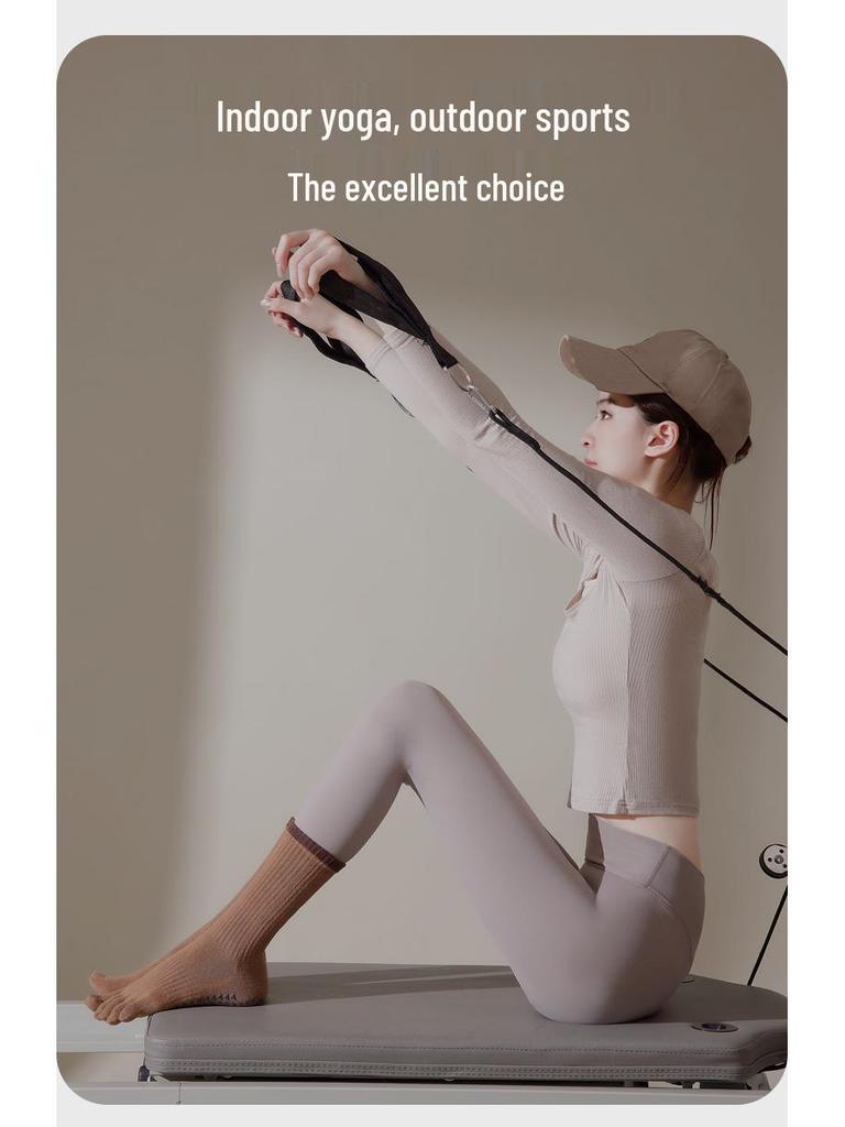 Women's Anti-Odor Five-Toe Yoga Mid-Calf Socks for Autumn/Winter | Anti-Slip Toe-Separating Socks for Sports, Dance, and Pilates